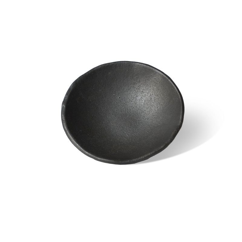 raw black clay incense bowl