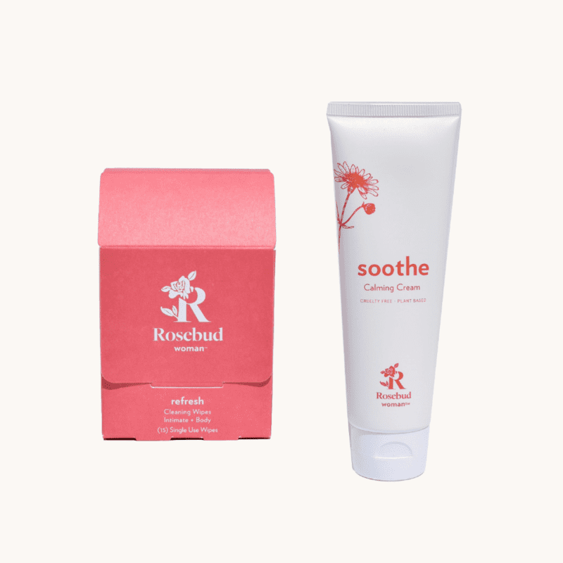 rosebud woman soothe calming cream refresh cleansing wipes bundle 245967