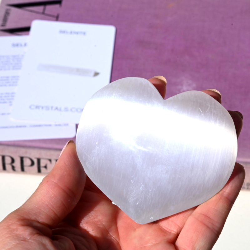 selenite heart 2.5in 12