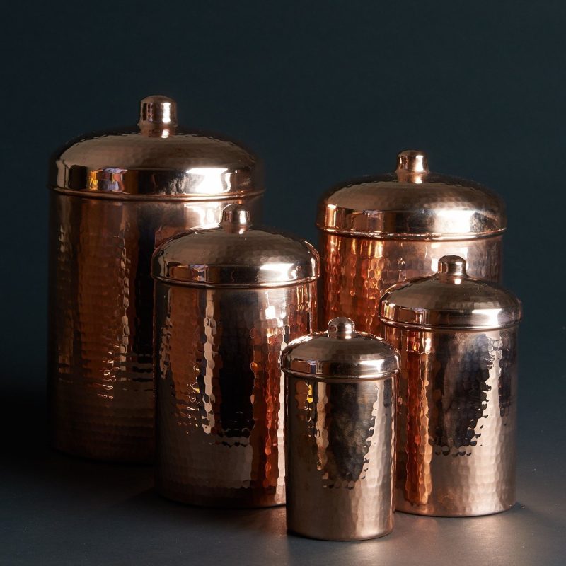 Sertodo Copper Kitchen Canisters - Complete 5 piece Set