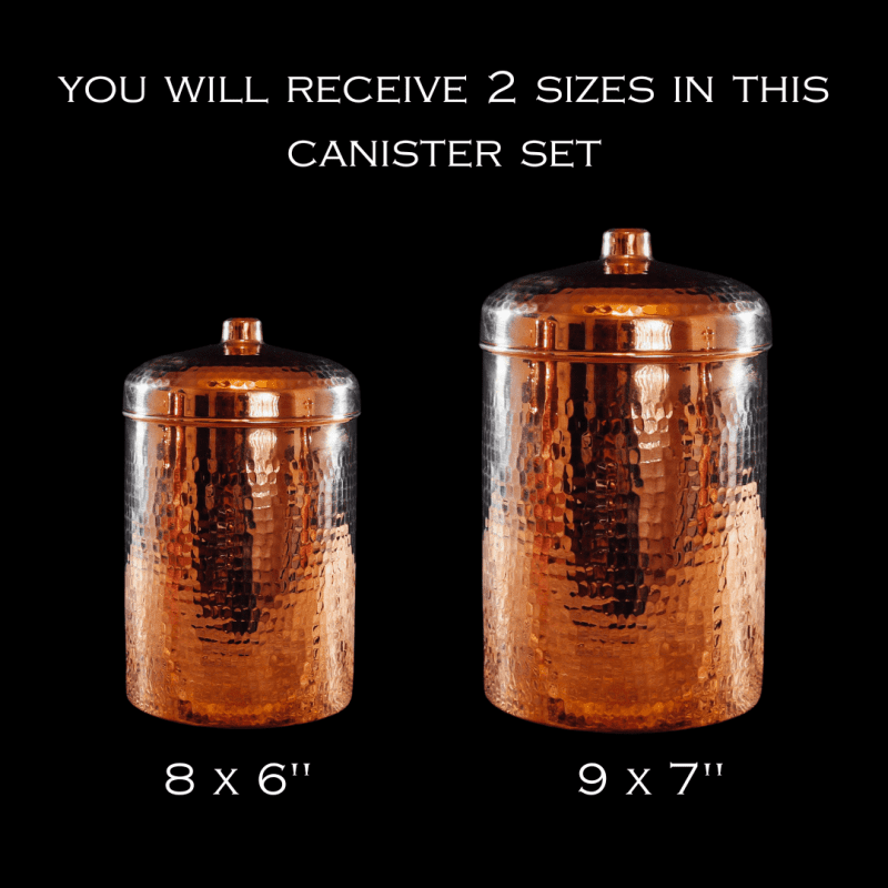 sertodo copper kitchen canisters large set 2 pieces 757159