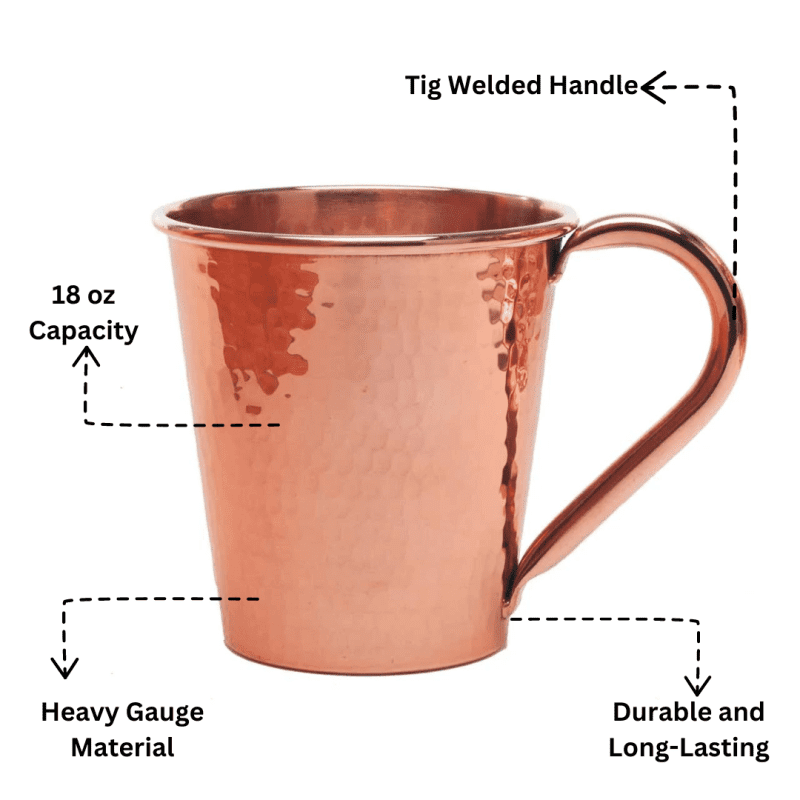 sertodo solid copper mule mug copper handle 18 oz 737996