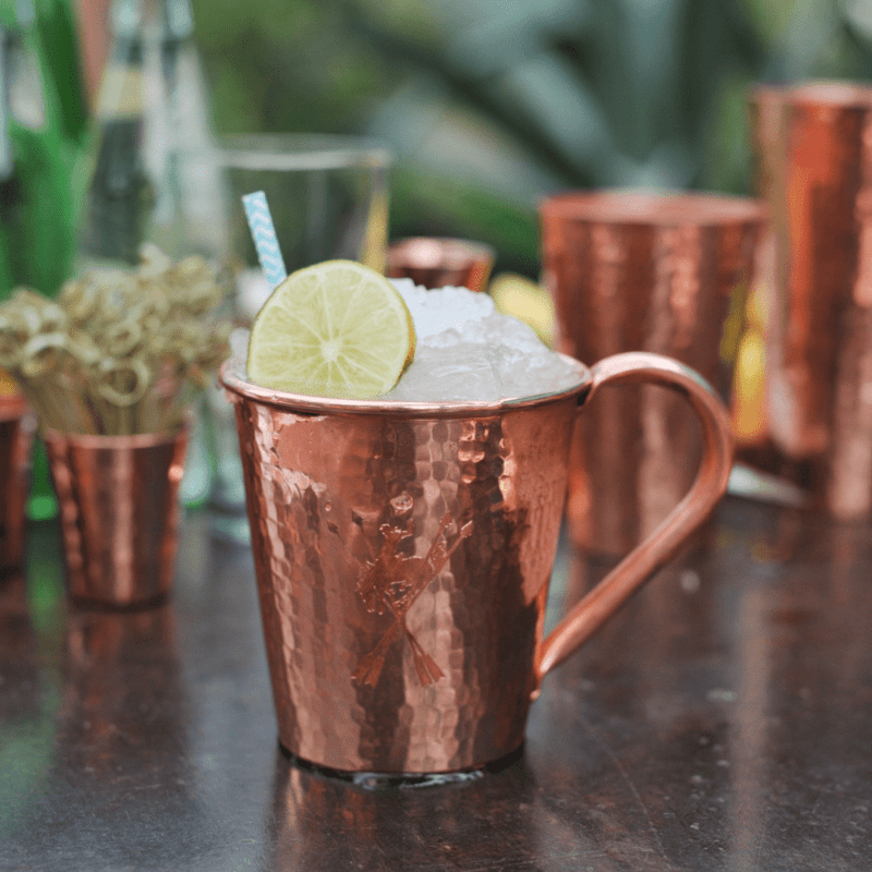 sertodo solid copper mule mug copper handle 18 oz 900937