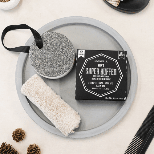 spongelle 20 mens super buffer black scrubber 718379