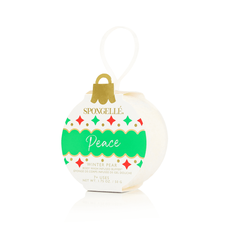 spongelle peace winter pear holiday ornament 701629