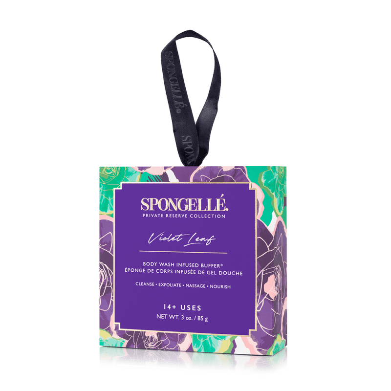 spongelle violet leaf boxed flower 309386