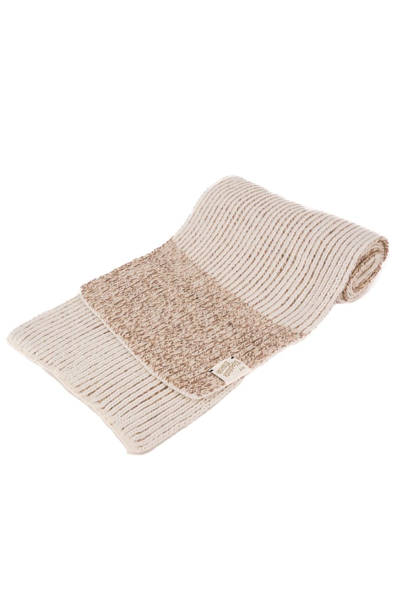 upstate stock oatmeal melange ragg wool scarf 695281